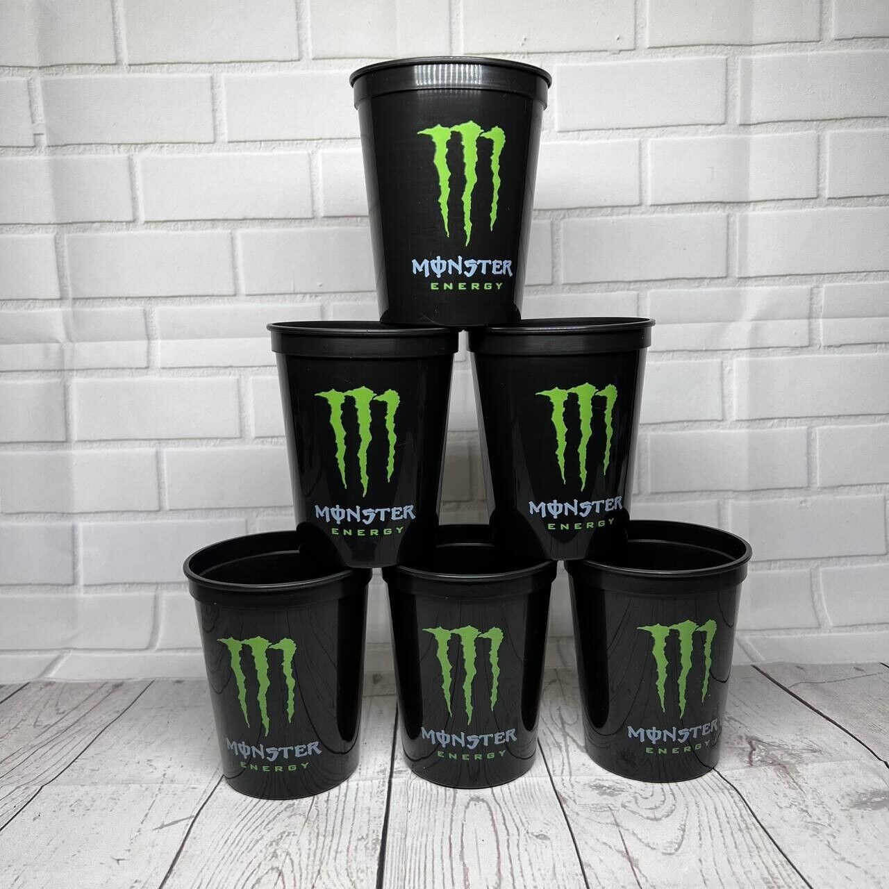 Vintage Monster Energy Plastic Cup 6 Pack New