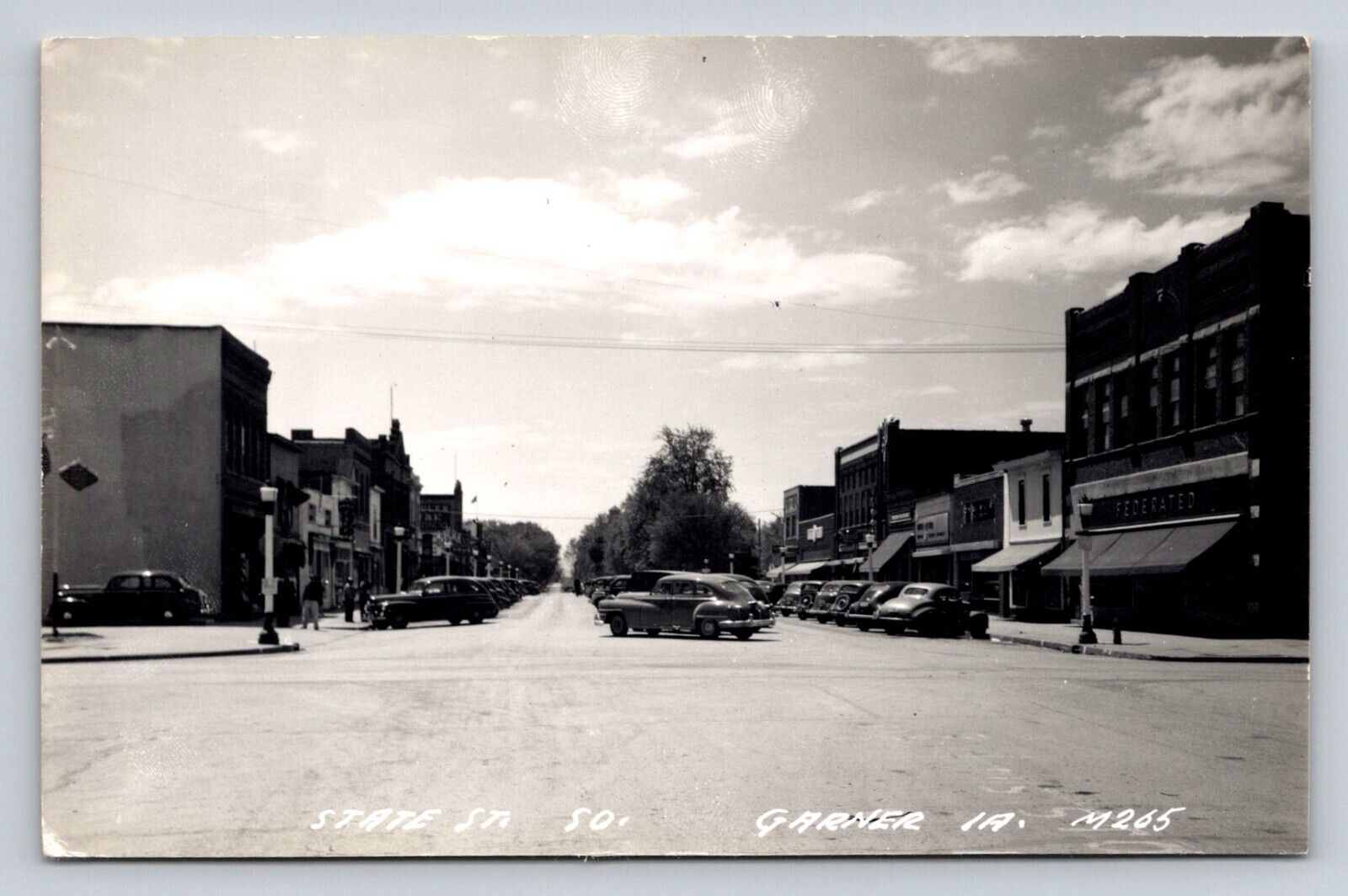 RPPC Old Cars Stores Downtown State Street South Garner Real Photo Iowa P724