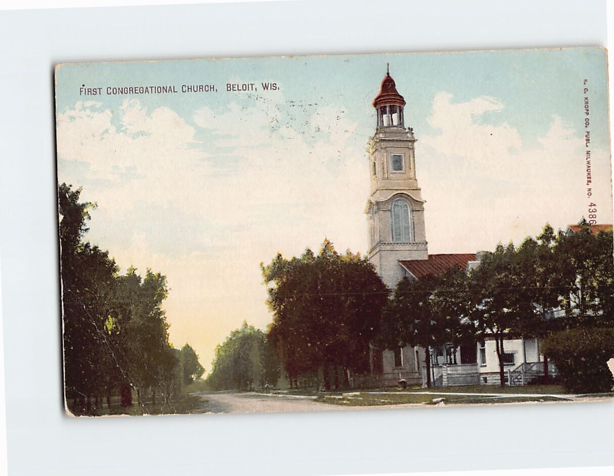 Postcard First Congregational Church Beloit Wisconsin USA North America