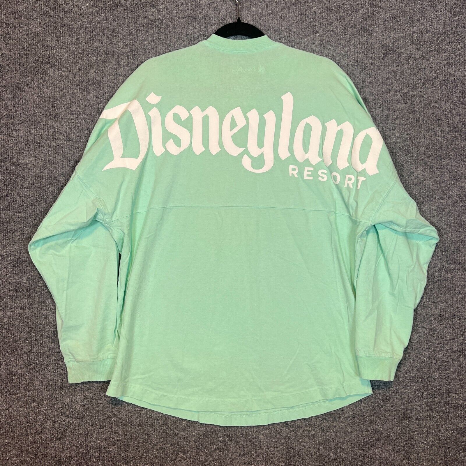 Disney Disneyland Spirit Jersey Adult Small Mint Green Long Sleeve Shirt Logo