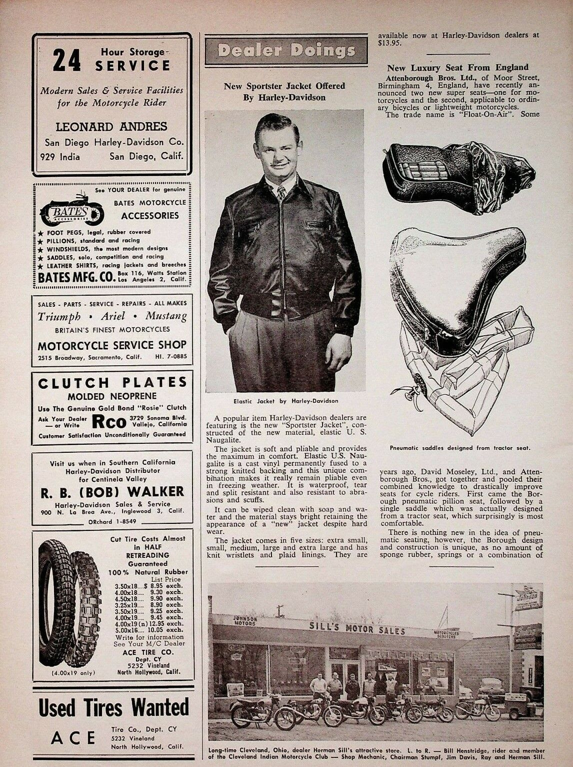 1954 Harley-Davidson Offers New Sportster Jacket - 1-Page Vintage Article
