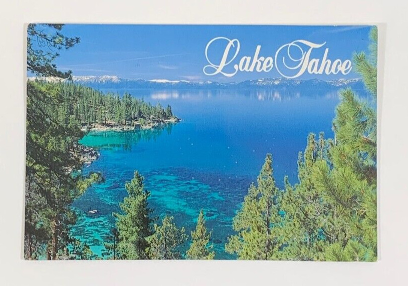 Crystal Clear Water of Lake Tahoe California Nevada Postcard 1989 Unposted