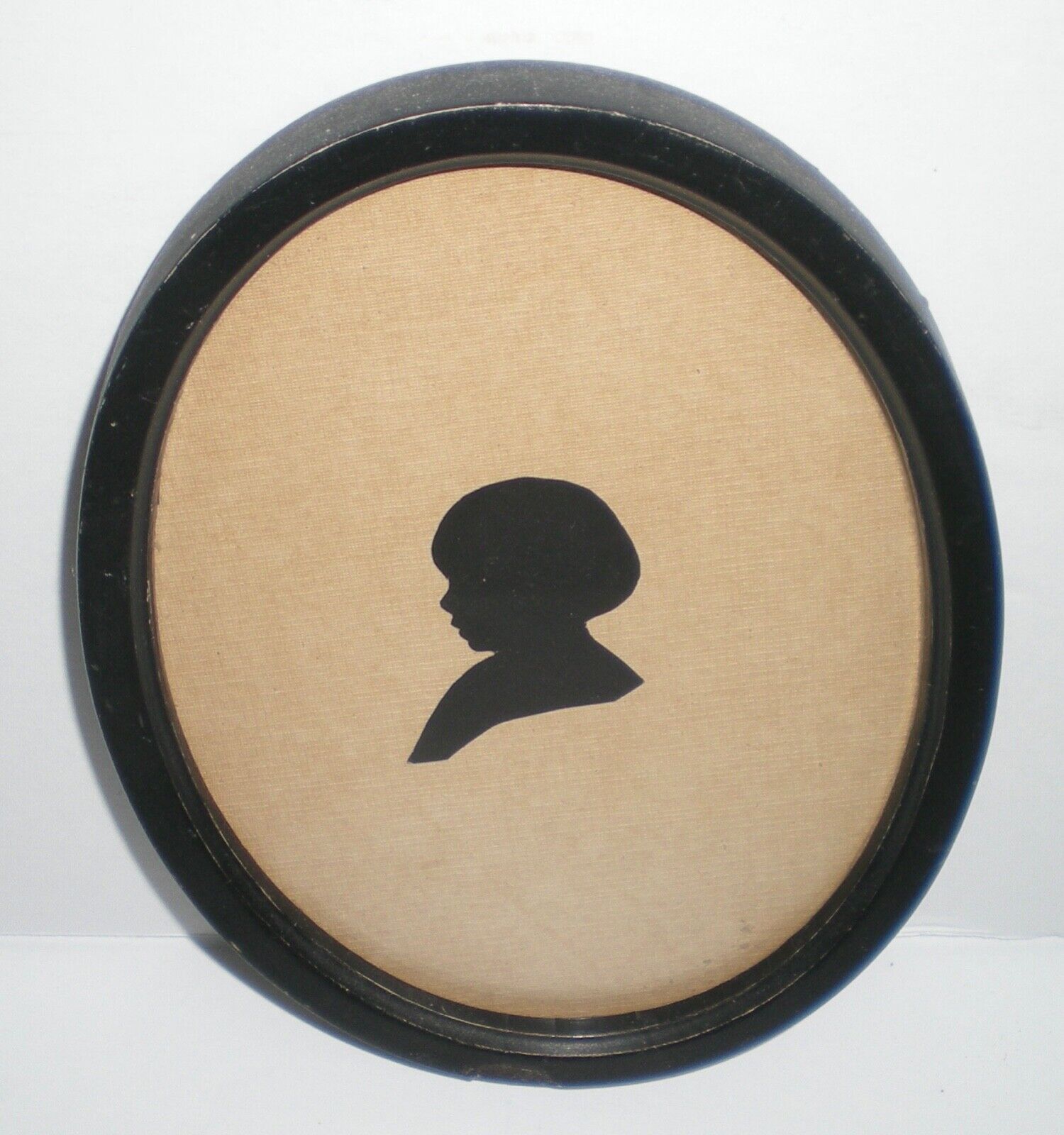 Vintage Silhouette, Hand cut, Young Child, Oval, Professionally Framed, 30s-40s