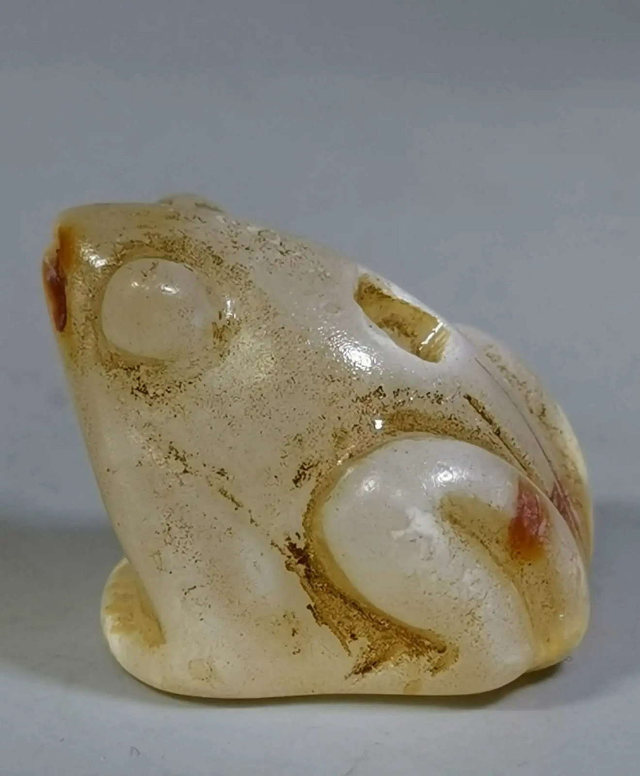 Ancient Tibetan Himalayan Agate Stone Toad Bead Amulet Pendant