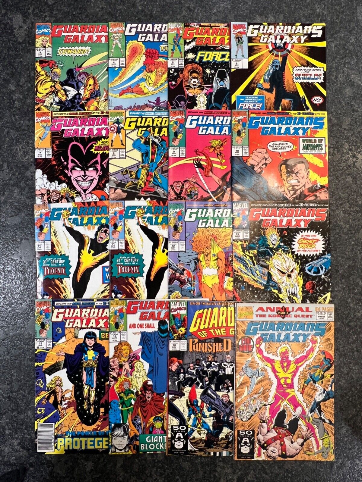 Guardians of the Galaxy Vol 1 #3-13,15B,16,18,Annual 1 (1990-91, Marvel) Lot x16
