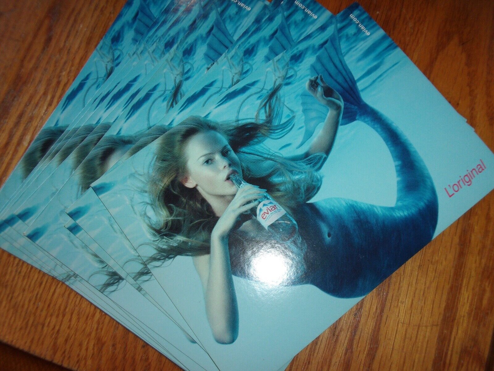 12 Vintage Postcard L\'Original Evian Mermaid Drinking Water Advertising Card
