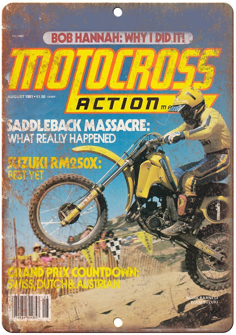 1981 Bob Hannah Motocross Action Magazine Ad Reproduction Metal Sign A379