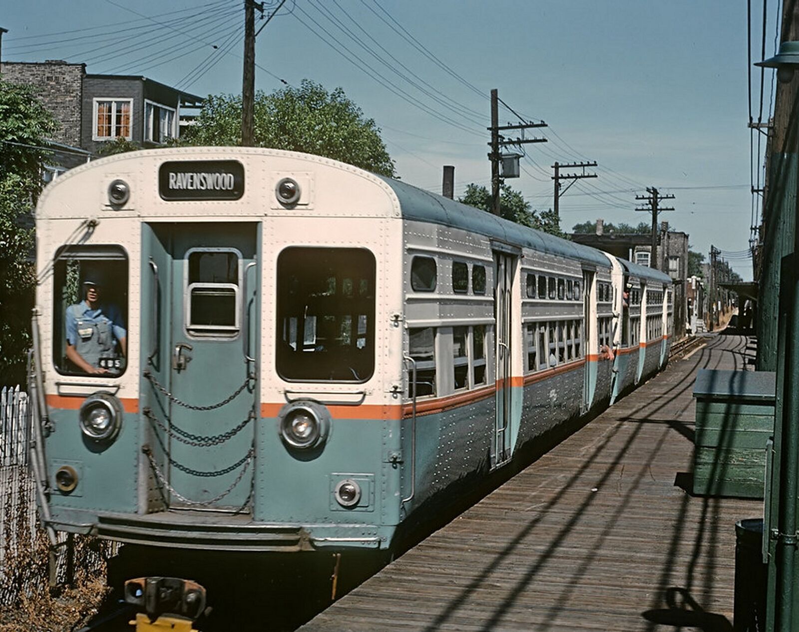 1965 CHICAGO TRANSIT Commuter Railroad PHOTO Ravenswood Station