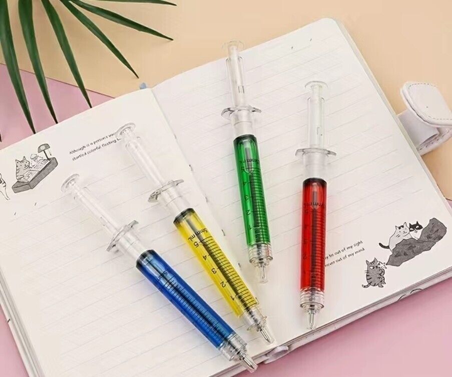 Novelty Syringe Pen Ballpoint 0.7mm Nurse Gift Creative Writing Journaling