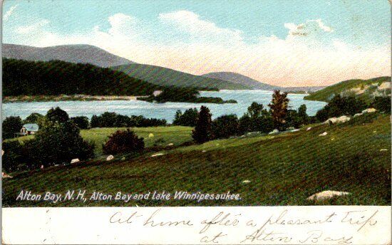 1905 Alton Bay NH Mount Major and Lake Winnipesaukee Postcard