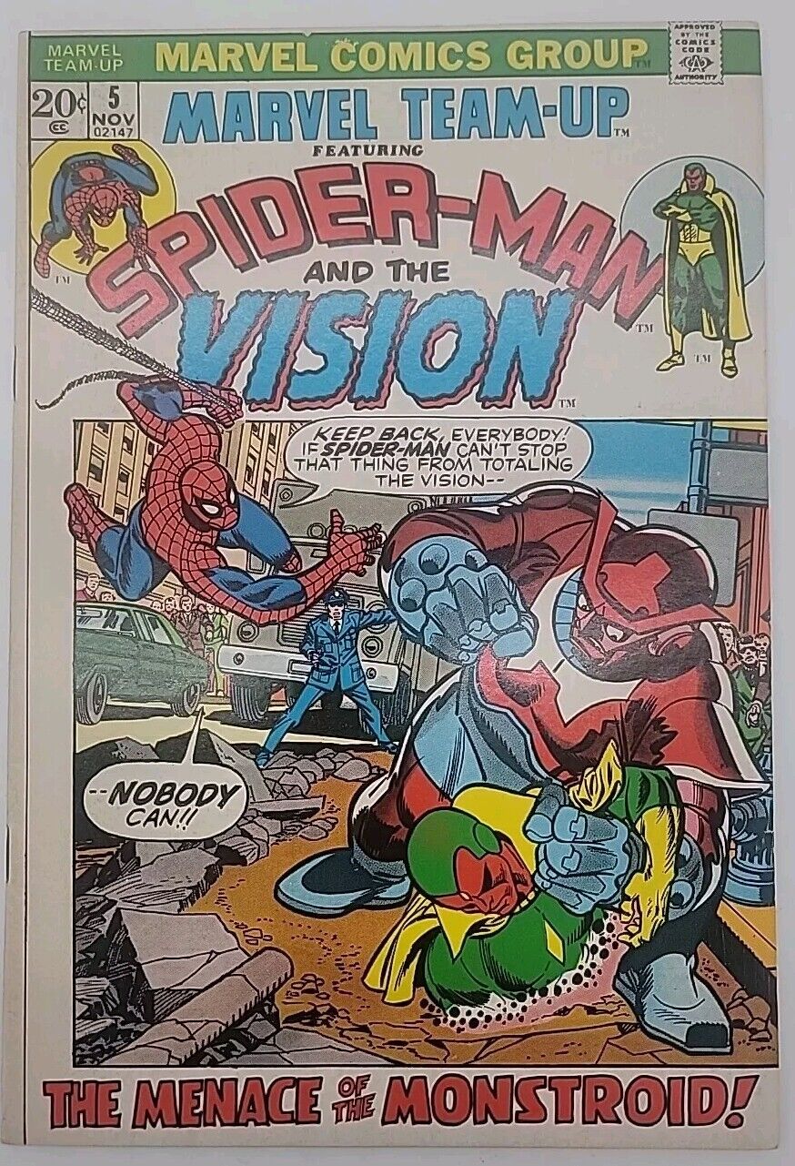 Marvel Team-Up #5 VF- Kane Spider-Man Vision Puppet Master 1st Monstroid PICS