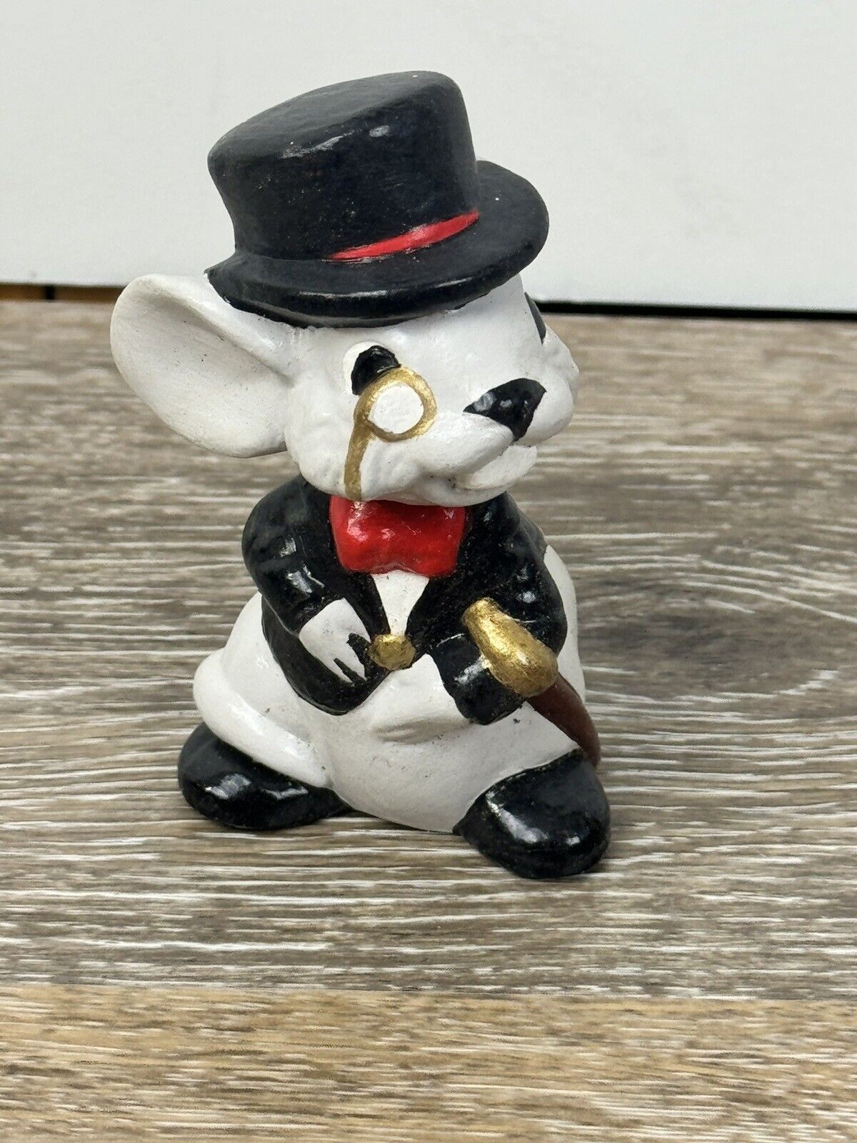 Vintage Ceramic Adorable Mouse Figurine Top Hat