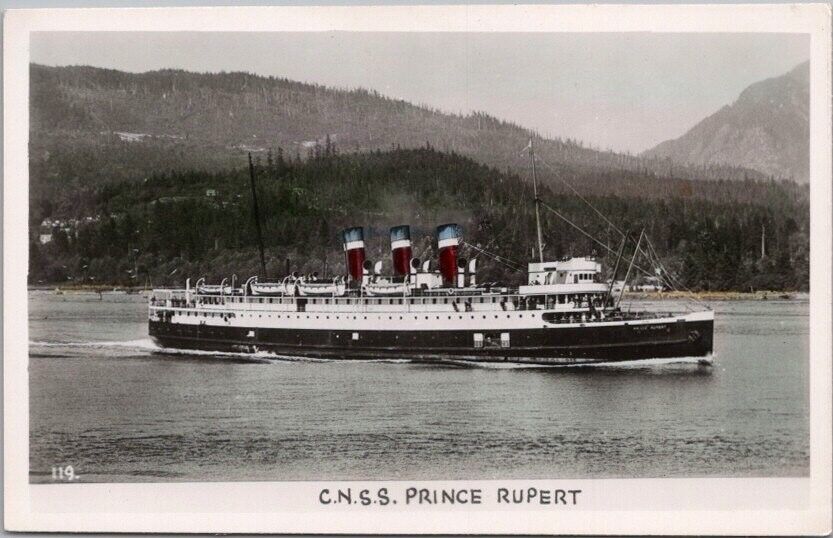 1940s CANADIAN PACIFIC STEAMSHIP Tinted Photo RPPC Postcard 