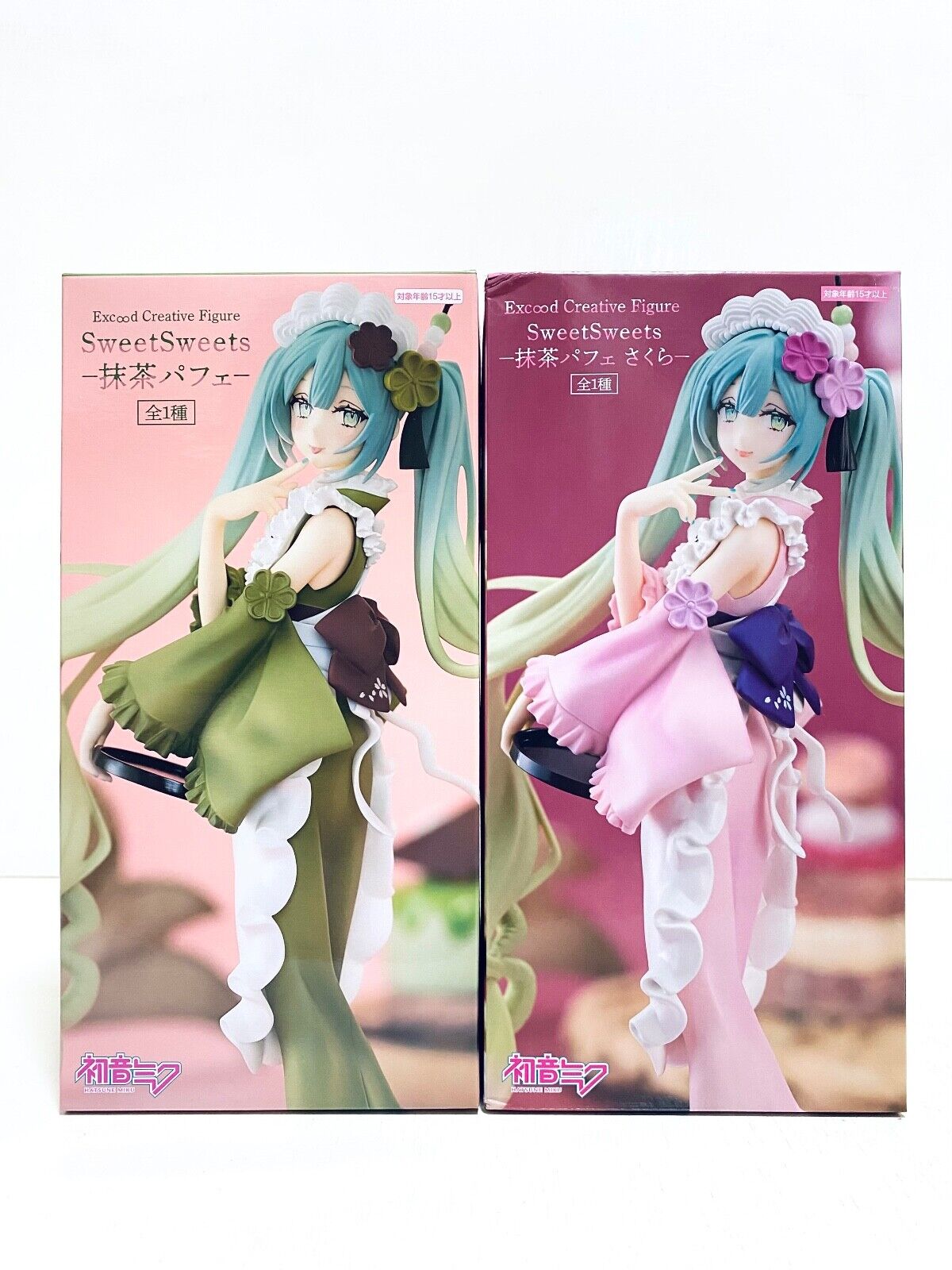 Vocaloid Hatsune Miku Figure SweetSweets Matcha Parfait & Sakura Set S/F Japan
