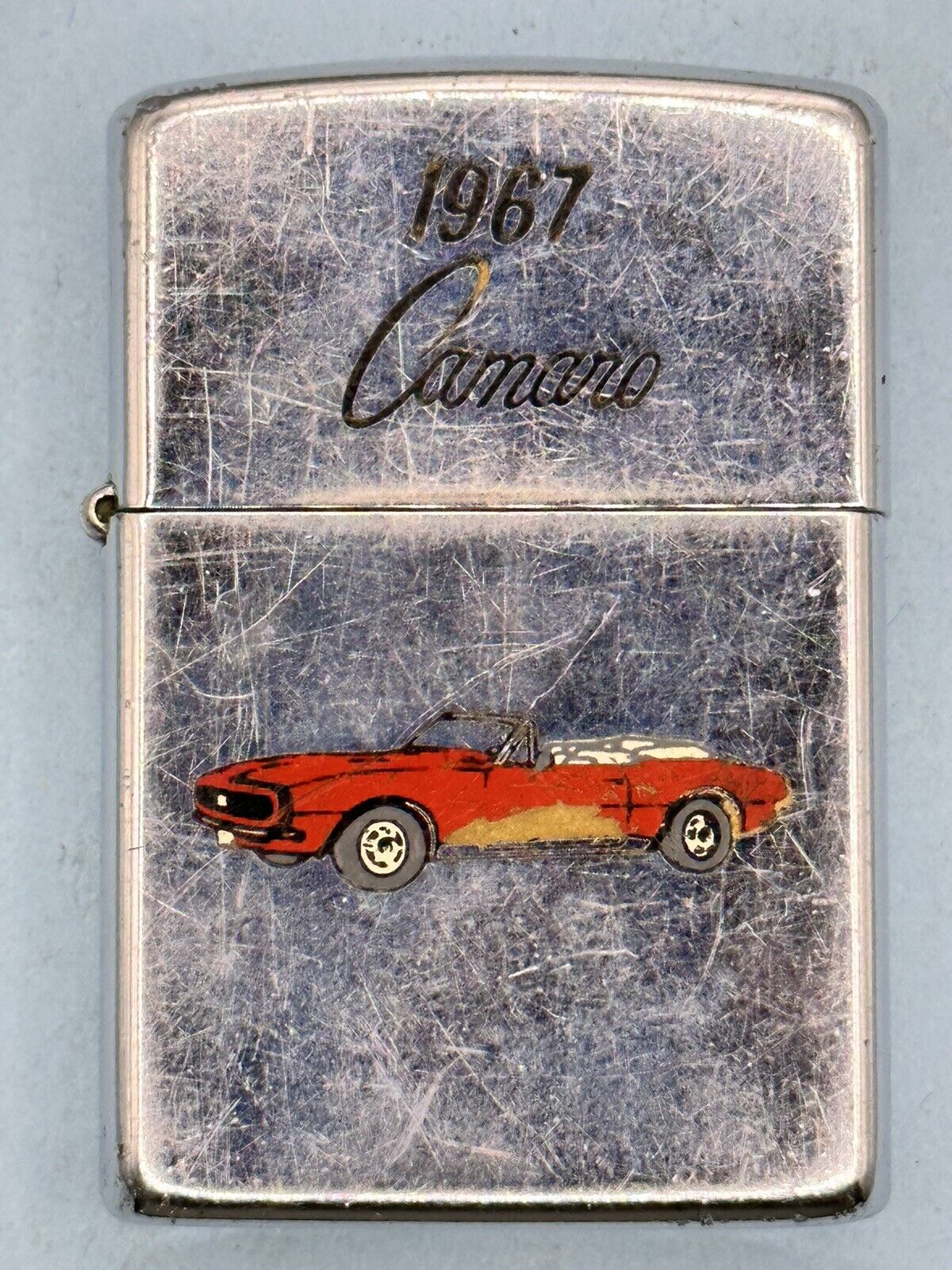 Vintage 1991 Red 1967 Camaro High Polish Chrome Zippo Lighter