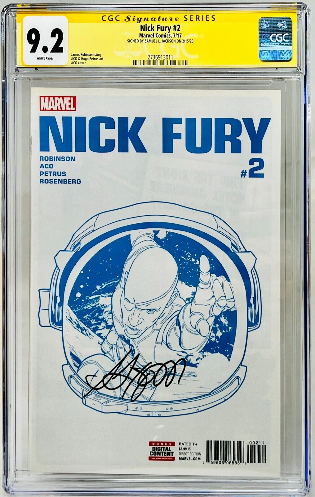 CGC Signature Series 9.2 Marvel Nick Fury #2 Signed by Samuel L. Jackson