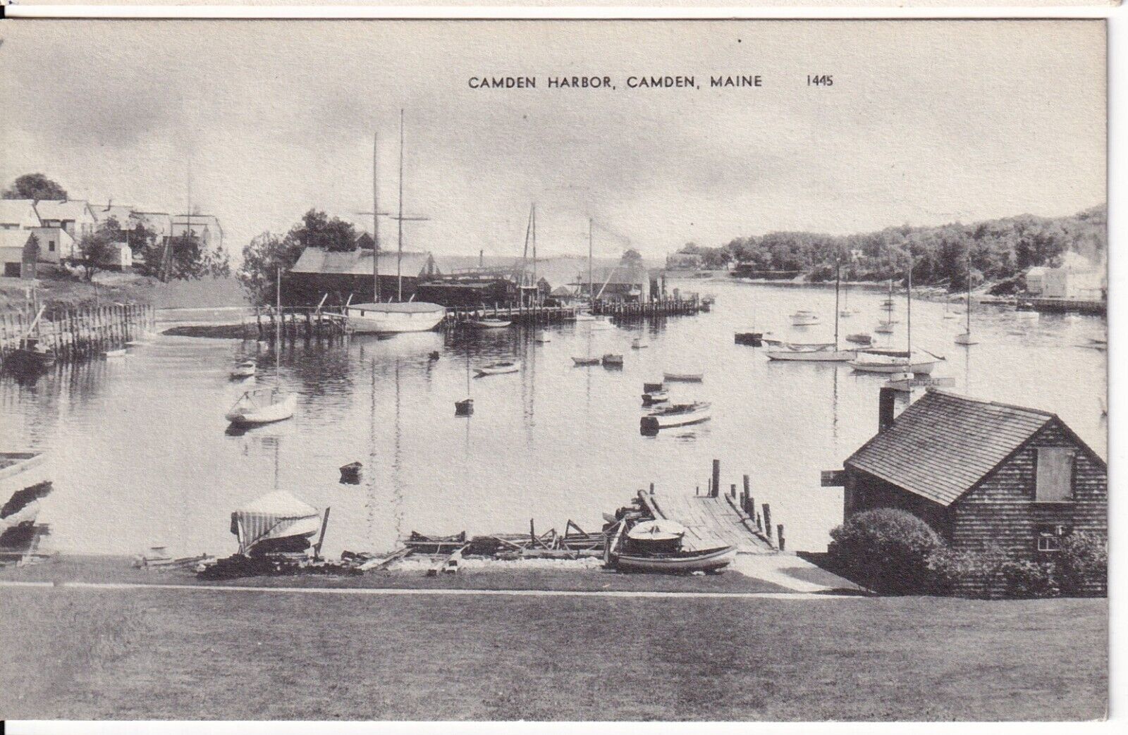 1911 Camden Harbor Maine Vintage Postcard Posted Boats