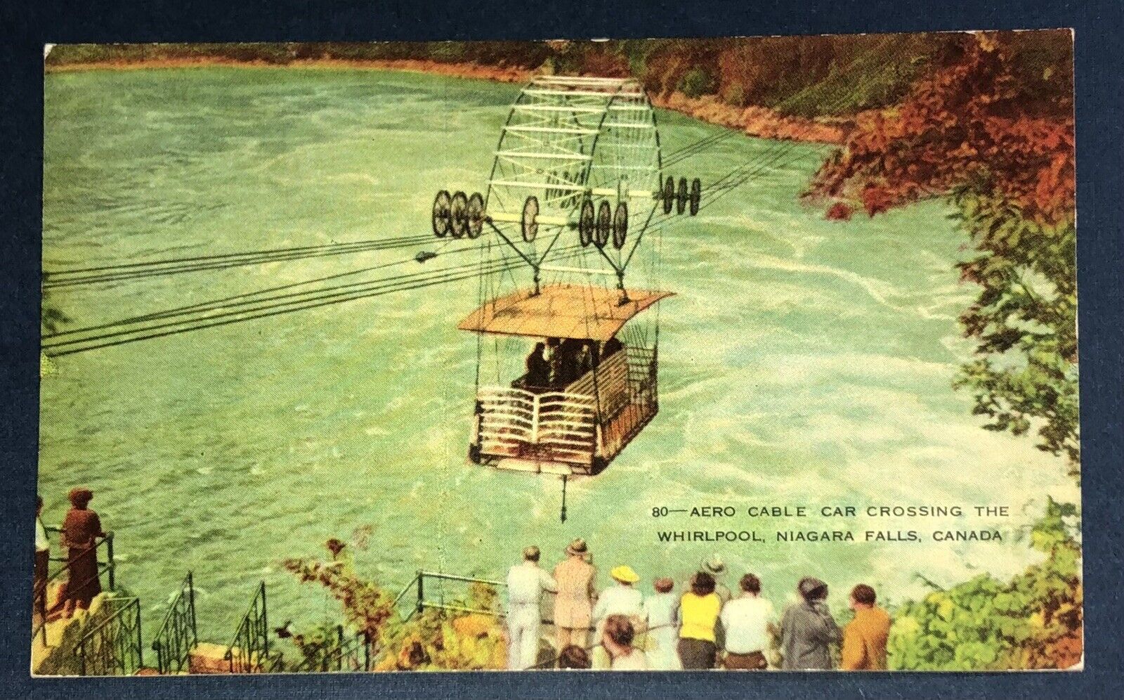 Postcard Aero Cable Car Crossing Over Whirlpool Niagara River Falls Canada c1910