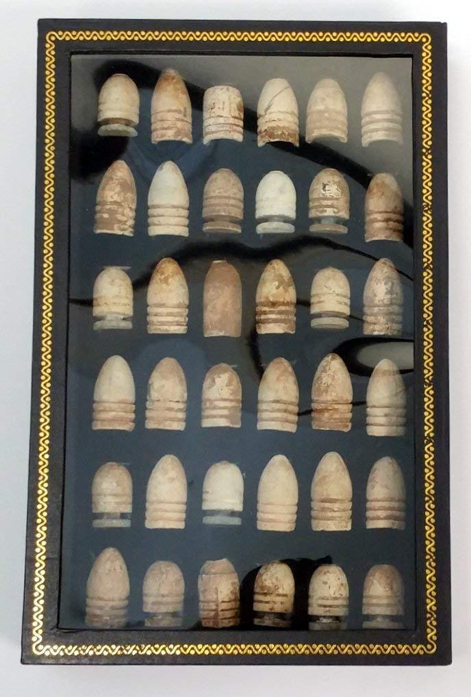 Civil War Bullet Relic Display Case - Hold 36 Civil War Bullets (Bullets not inc