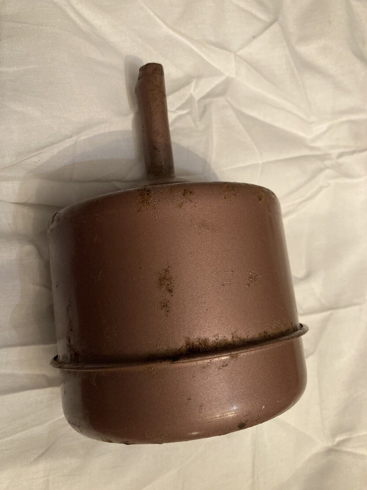 Antique Old Medal Oil Funnel With Flat Bottom