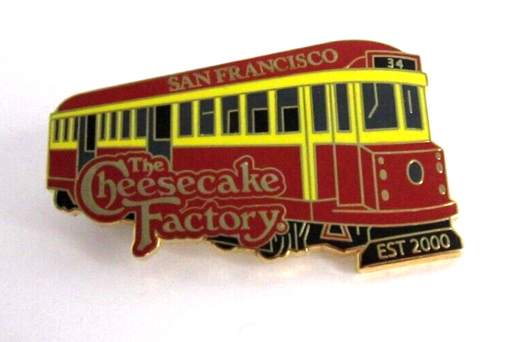 Cheesecake Factory #34 San Francisco Est 2000 Streetcar Lapel Pin