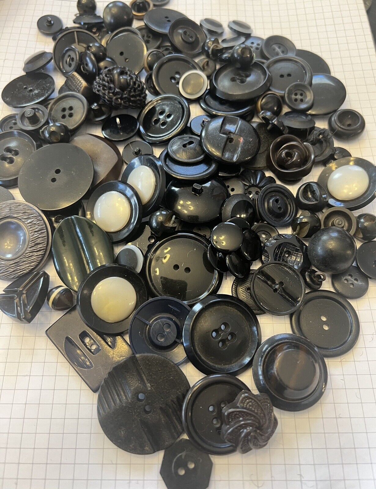 Vintage  1930s - 1940’s  Variety Of Sizes Black Celluloid Lot 120 Bargain @ $10