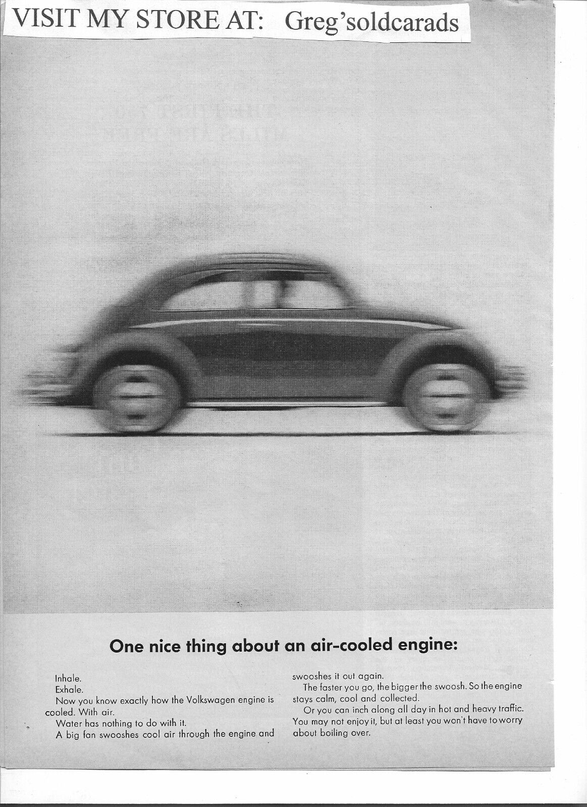 Original 1962 Volkswagen Beetle print ad:  \
