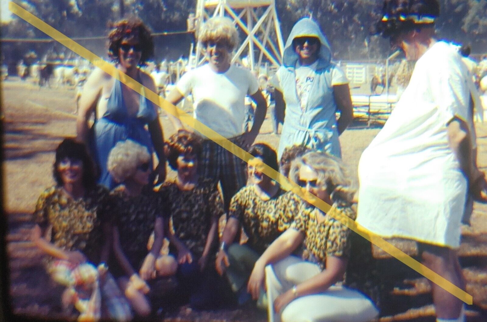 Vintage 1973 35mm Slides Men Crossdressing Game Outdoor Event 2X #22357
