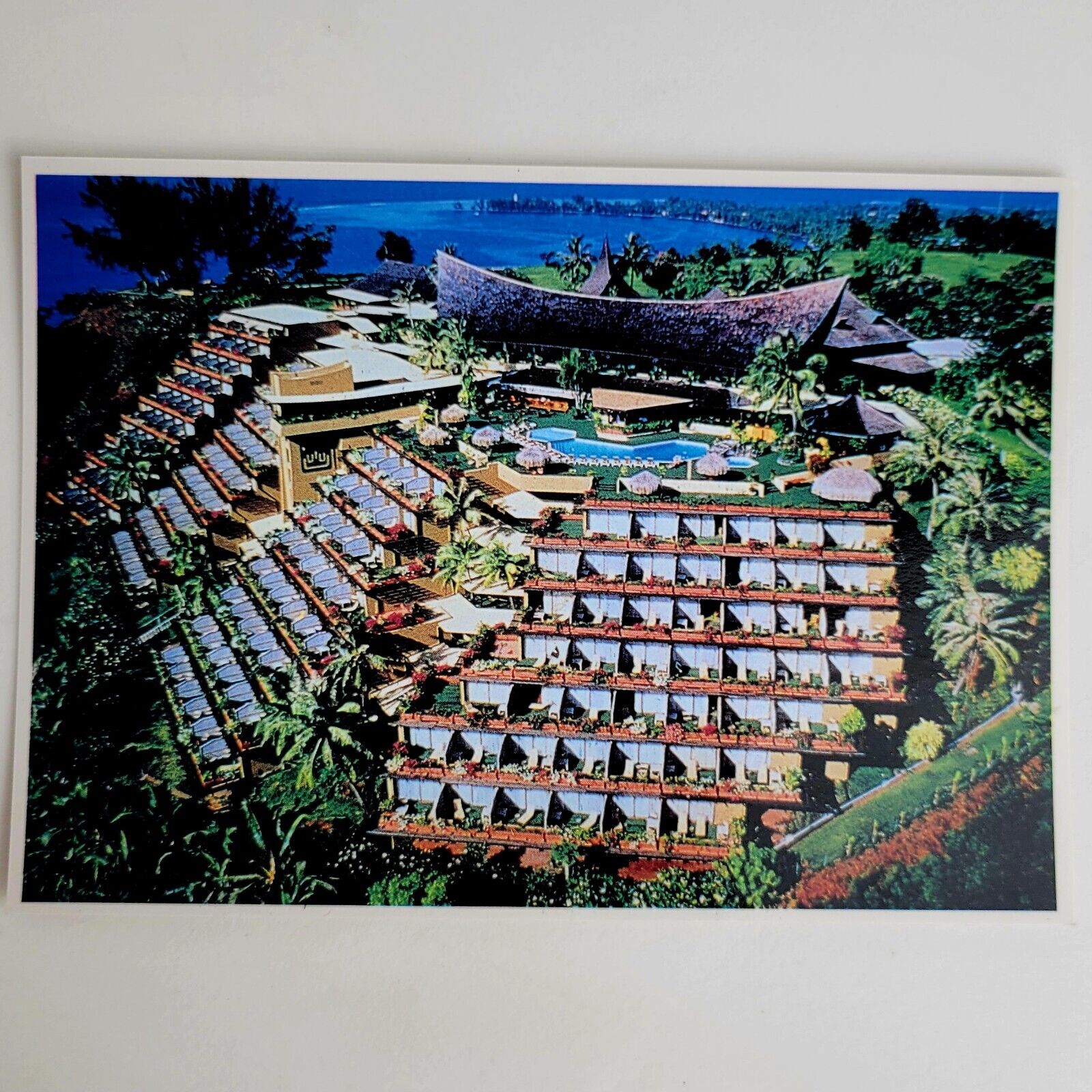 Vintage 1987 Postcard Hotel Tahara Resort In Tahiti French Polynesia Gorgeous 👀