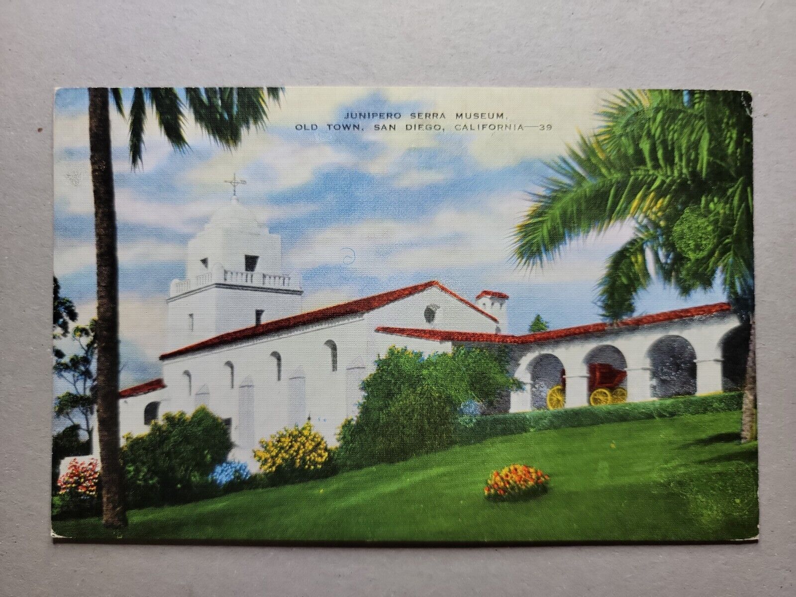 Postcard - Junipero Sierra Museum, Old Town, San Diego CA - Linen - Unposted