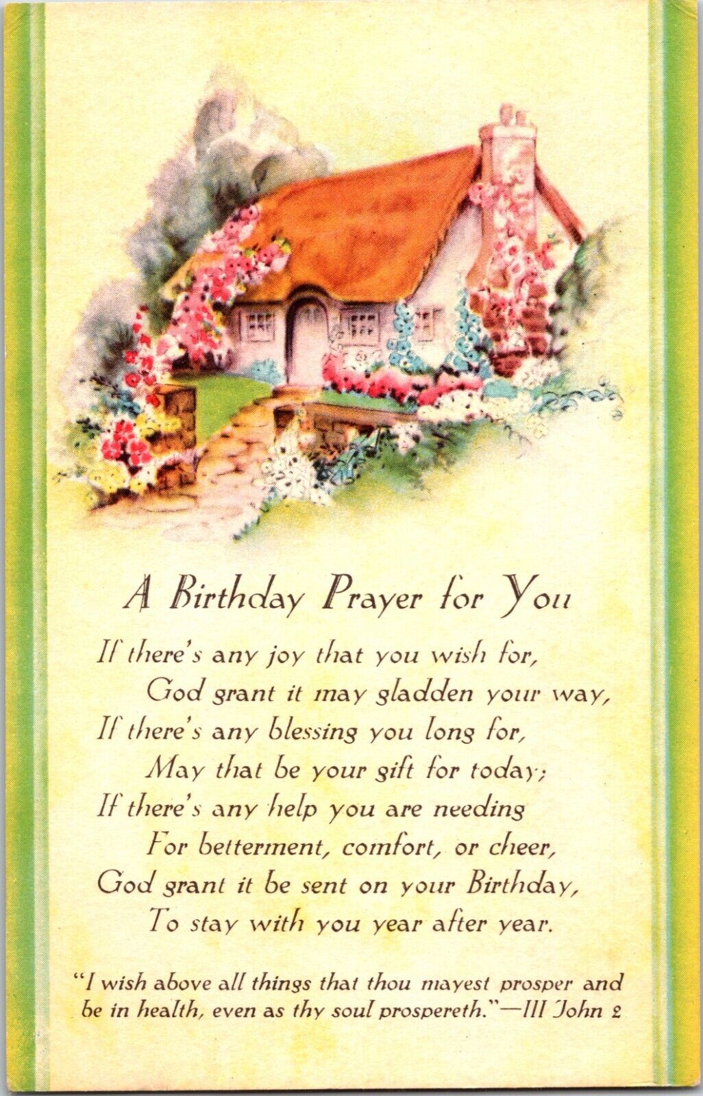 Vintage Postcard, Early 1900’s - Religious Birthday Card
