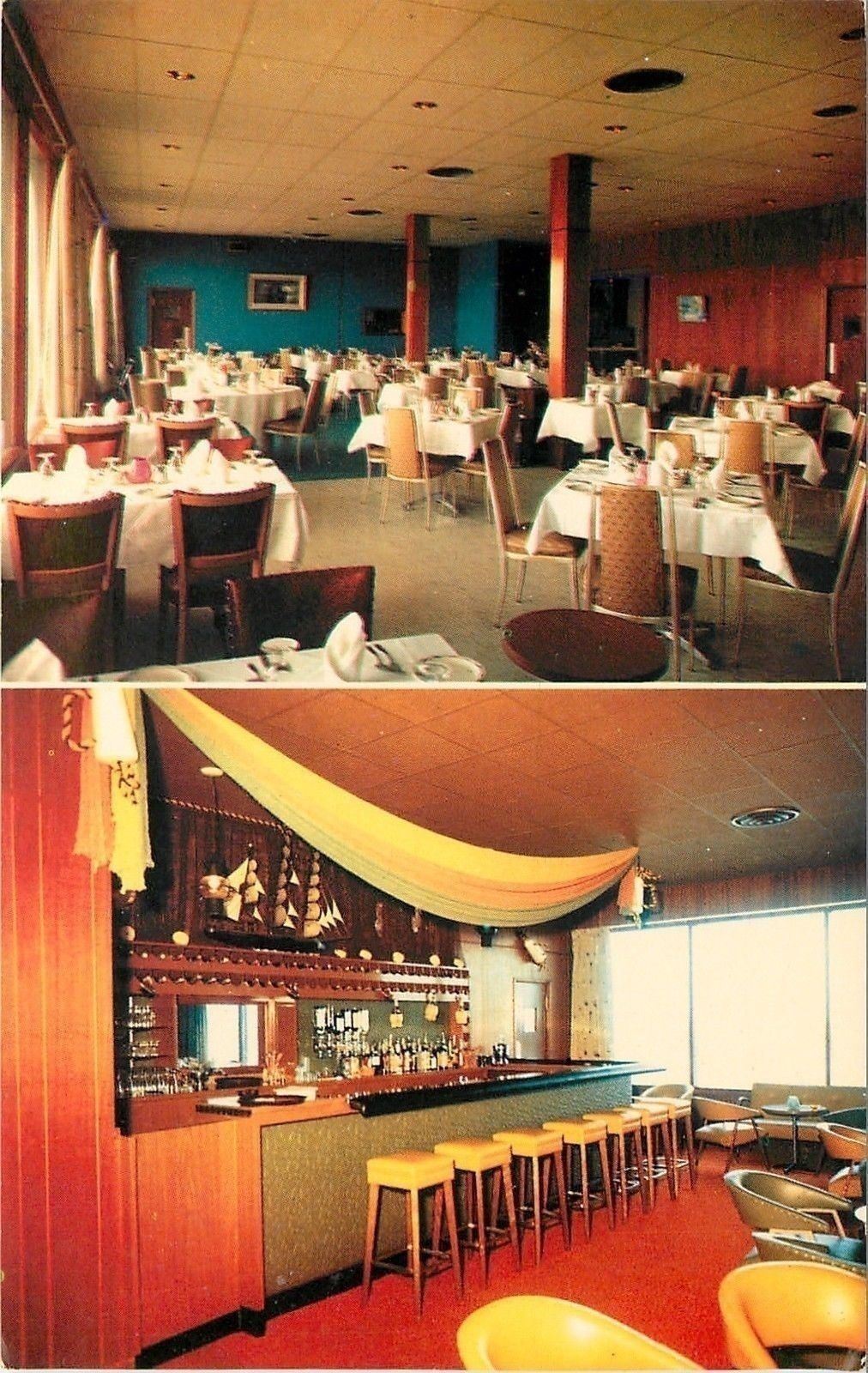 Moncton New Brunswick~Cy\'s Seafood Restaurant~Seahorse Lounge Bar Interior~1950s