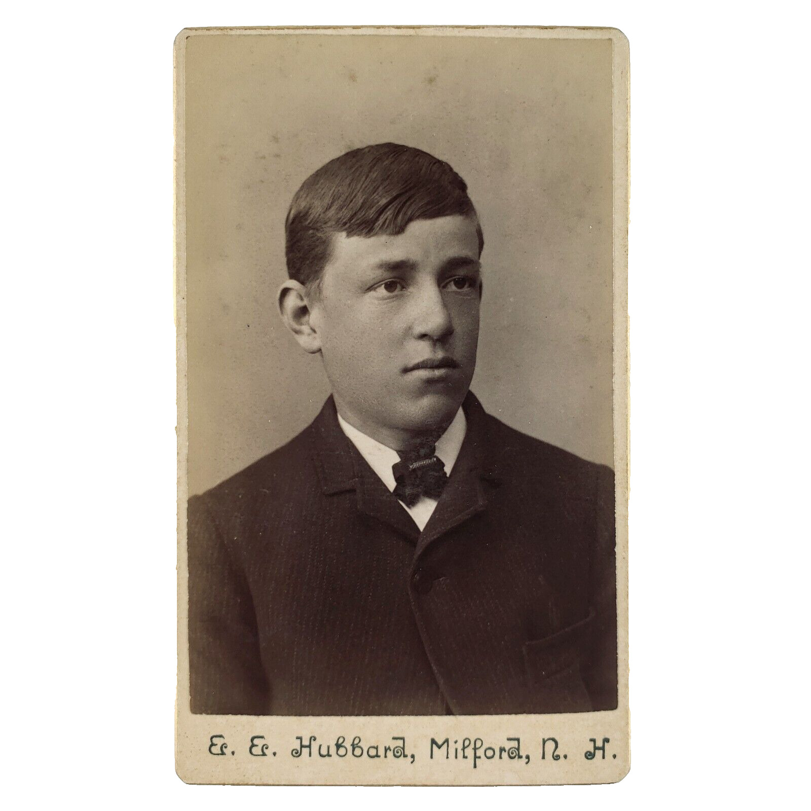 Milford New Hampshire CDV Photo c1875 Hubbard Studio Portrait of Young Man C3578