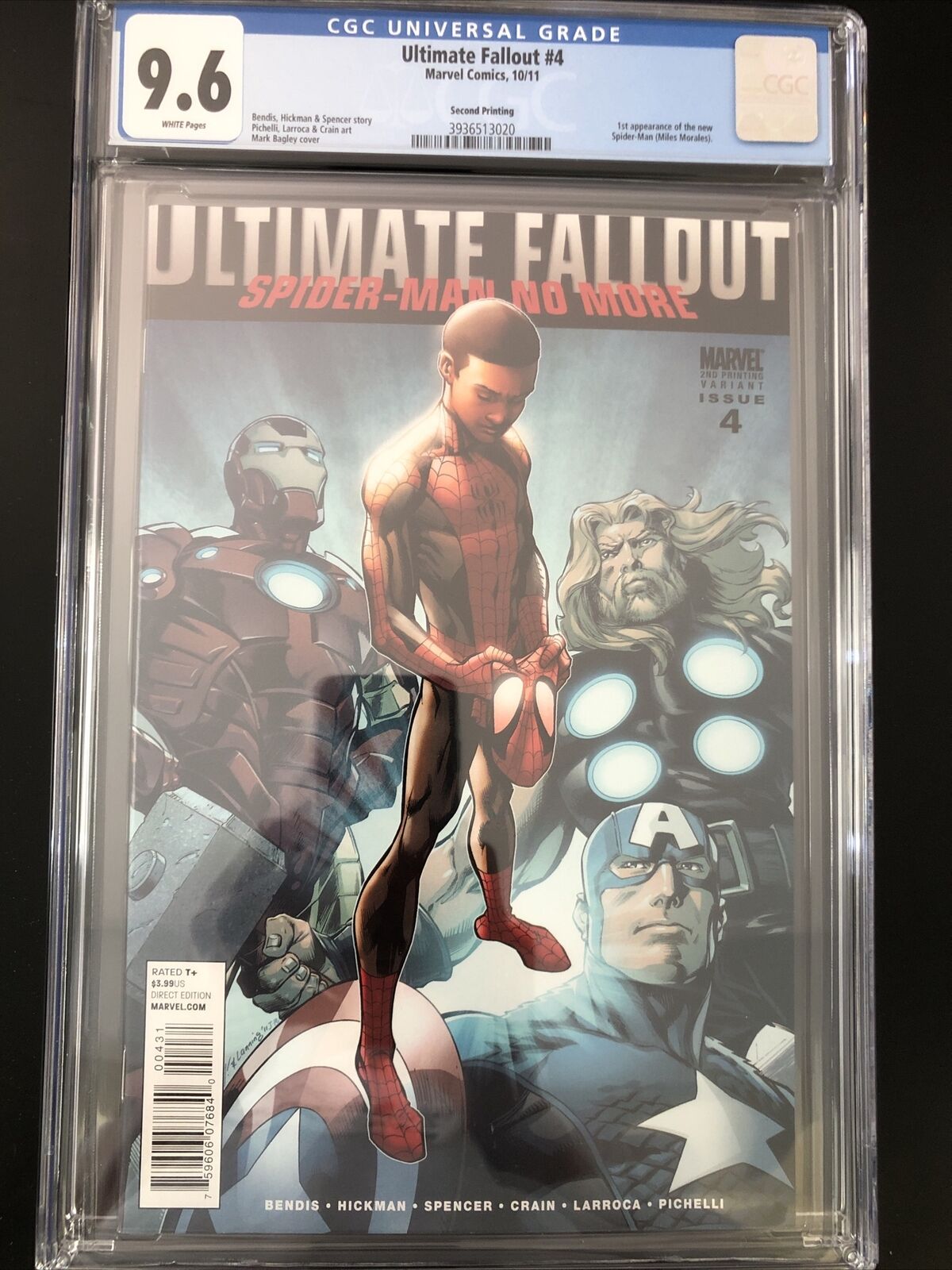 ULTIMTAE FALLOUT #4 CGC 9.6 1st MILE MORALES NEW SPIDER-MAN 2nd PRINT