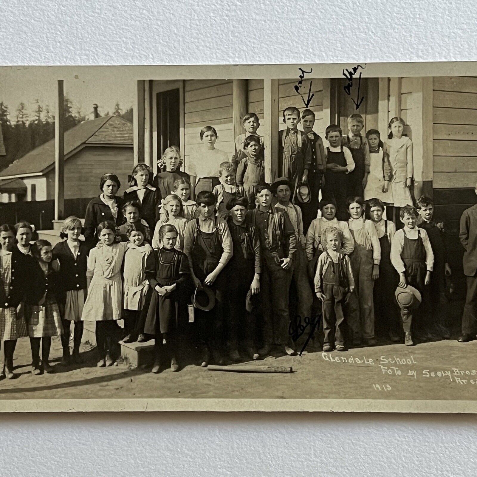 Antique RPPC Real Photograph Postcard Glendale School Class Children Humboldt CA