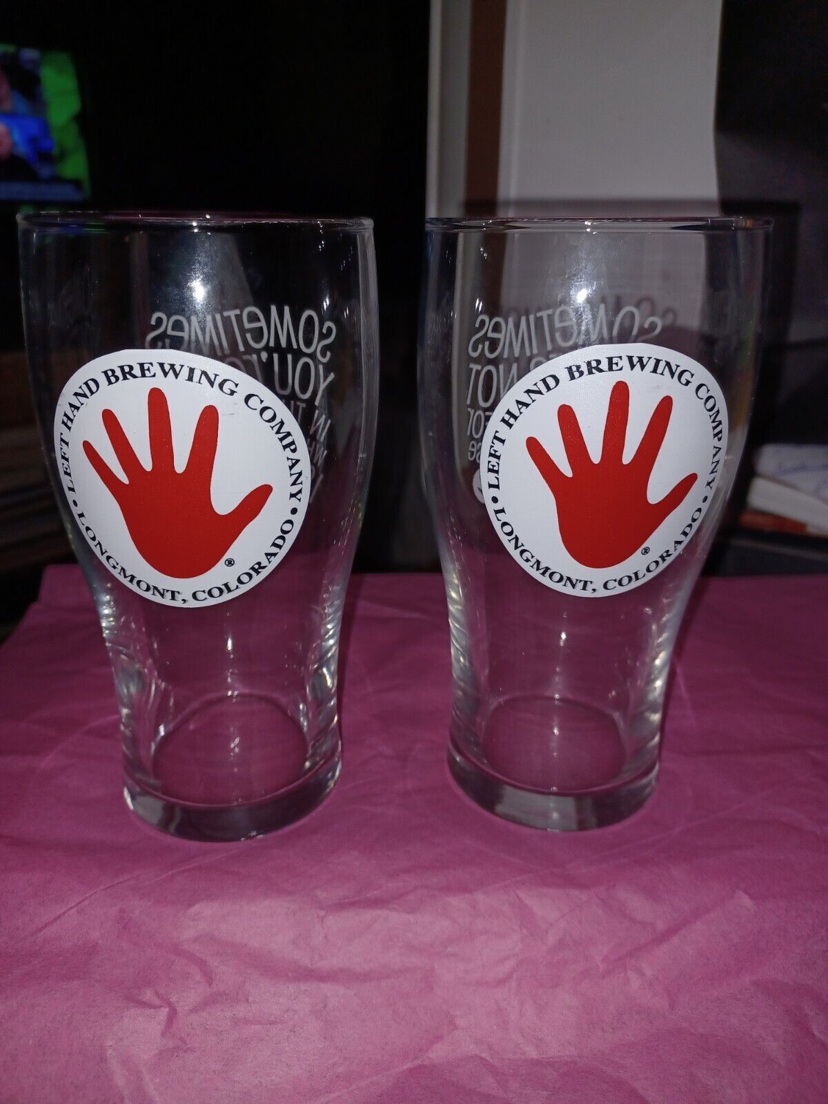 Two Left Hand Brewing Company Pint Beer Glass Sometimes You’re Not In The Mood