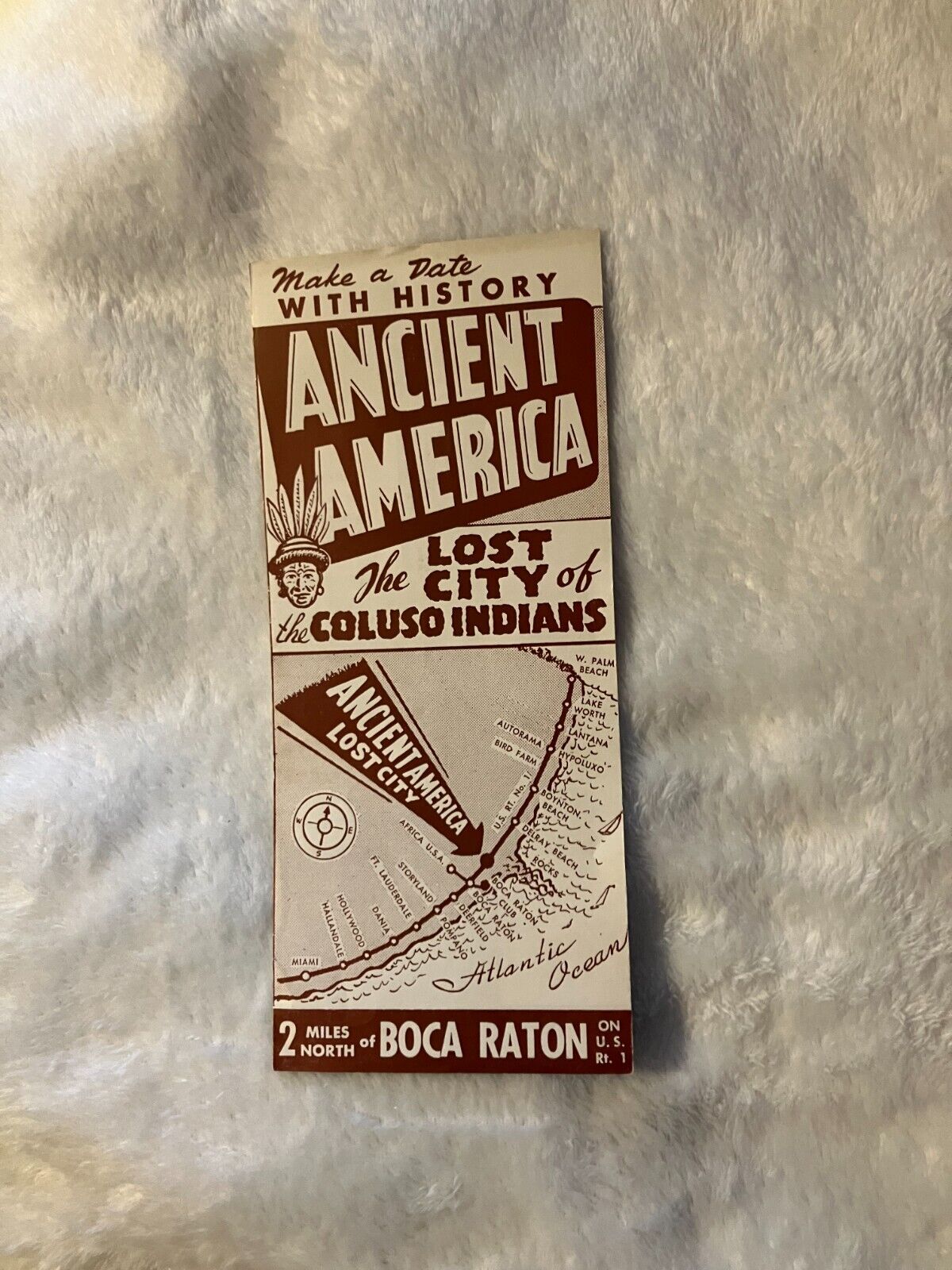 Vintage Travel Brochure Ancient America Boca Raton Florida