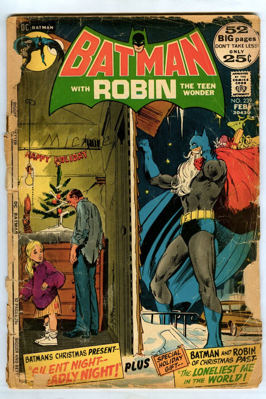Vintage DC Comics BATMAN #239 Robin NEAL ADAMS Christmas Cover (Feb. 1972)