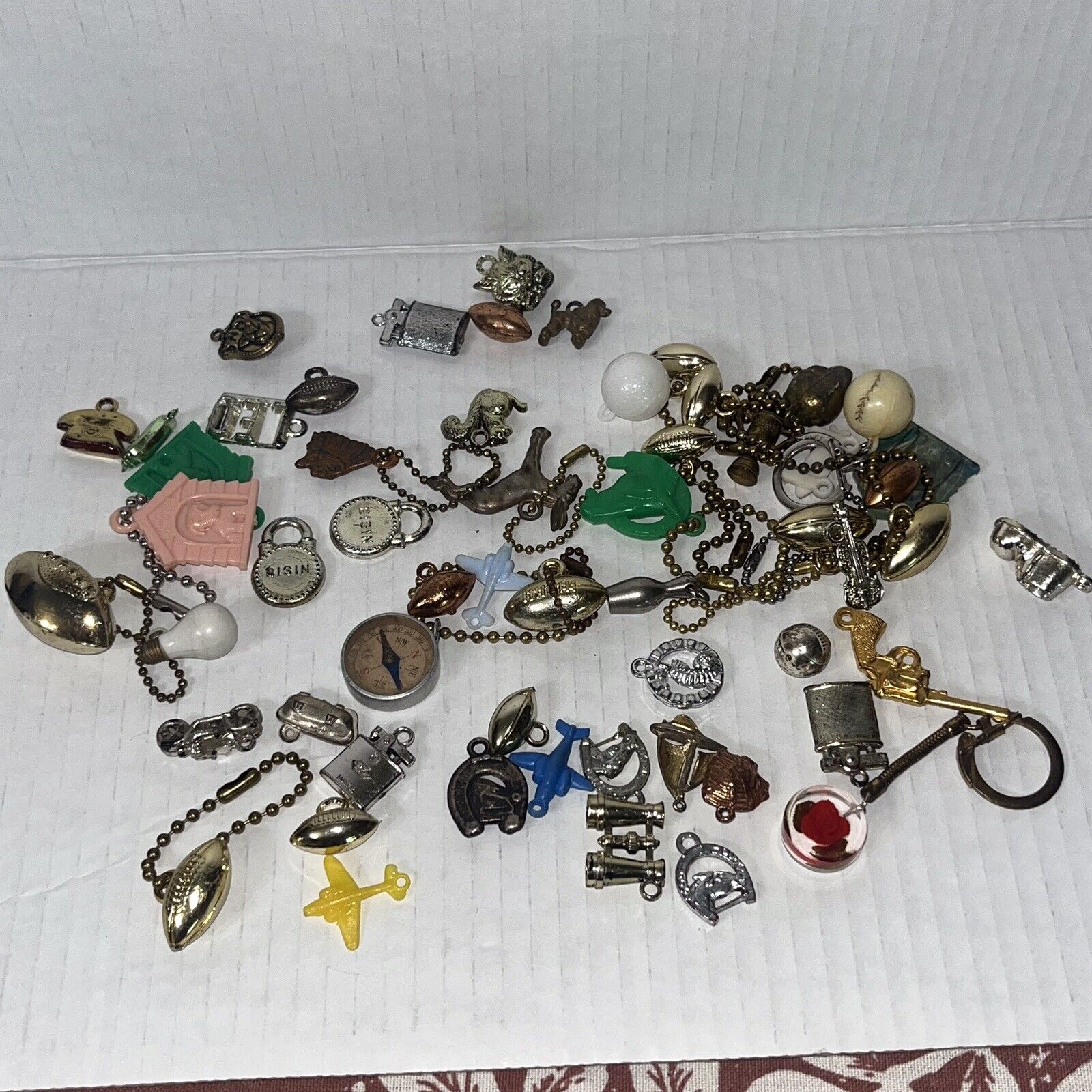 Vintage Lot Of 55 Metal  And Plastic Cracker Jack Gumball Machine Toy Charms