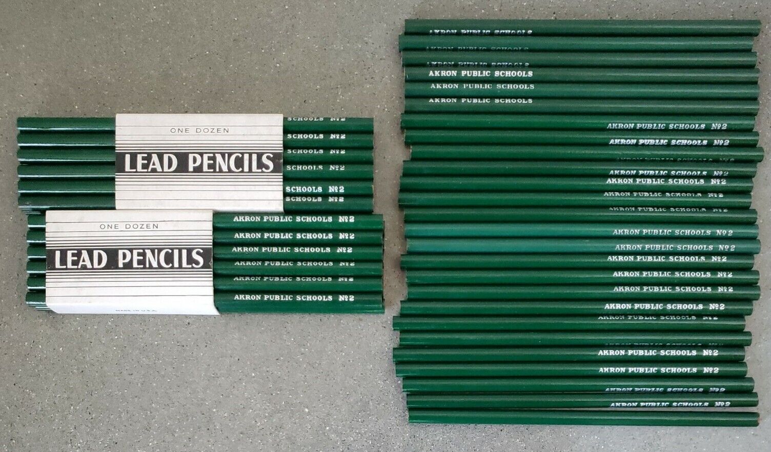 VTG Akron, Ohio Public Schools No 2 pencils, unsharpened, no erasers, NOS Lot 50