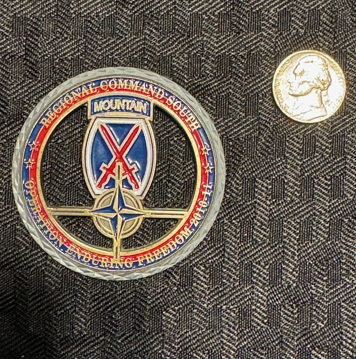 Challenge coin, Regional Command South, 10th Mountain Division, OEF 2011, *RARE