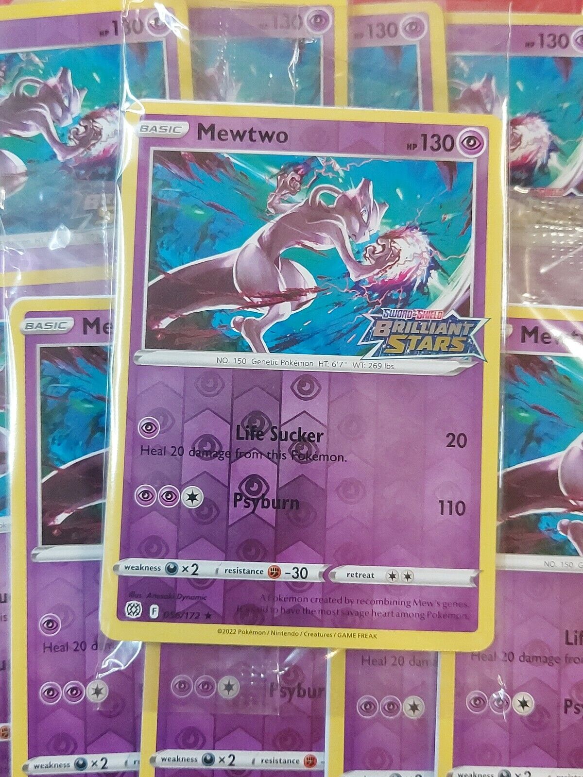 SHIPPING TO USA - Mewtwo PROMO card - Brilliant Stars Stamp (056/172) SEALED