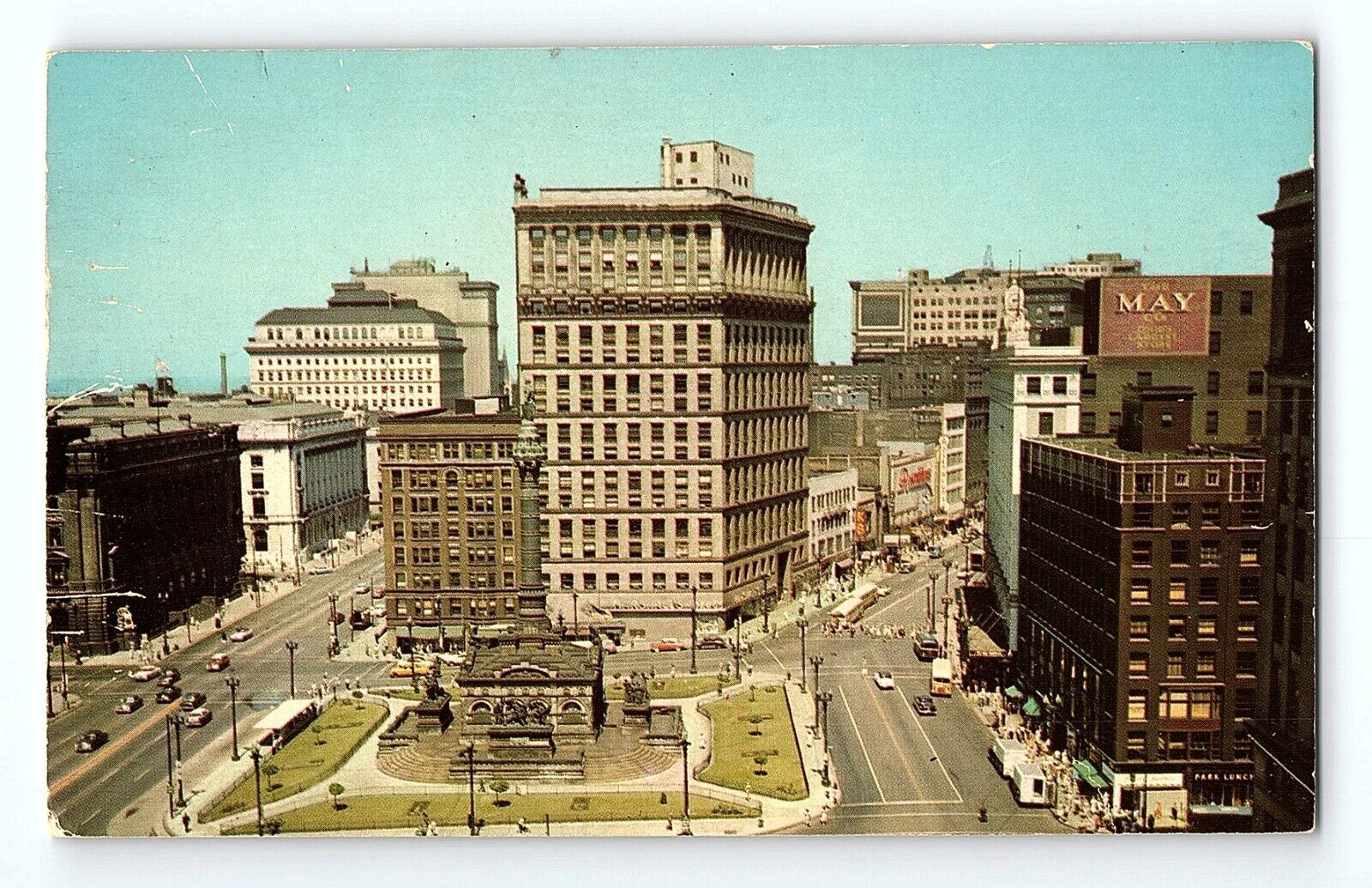 Public Square Looking East Cleveland Ohio Vintage Postcard