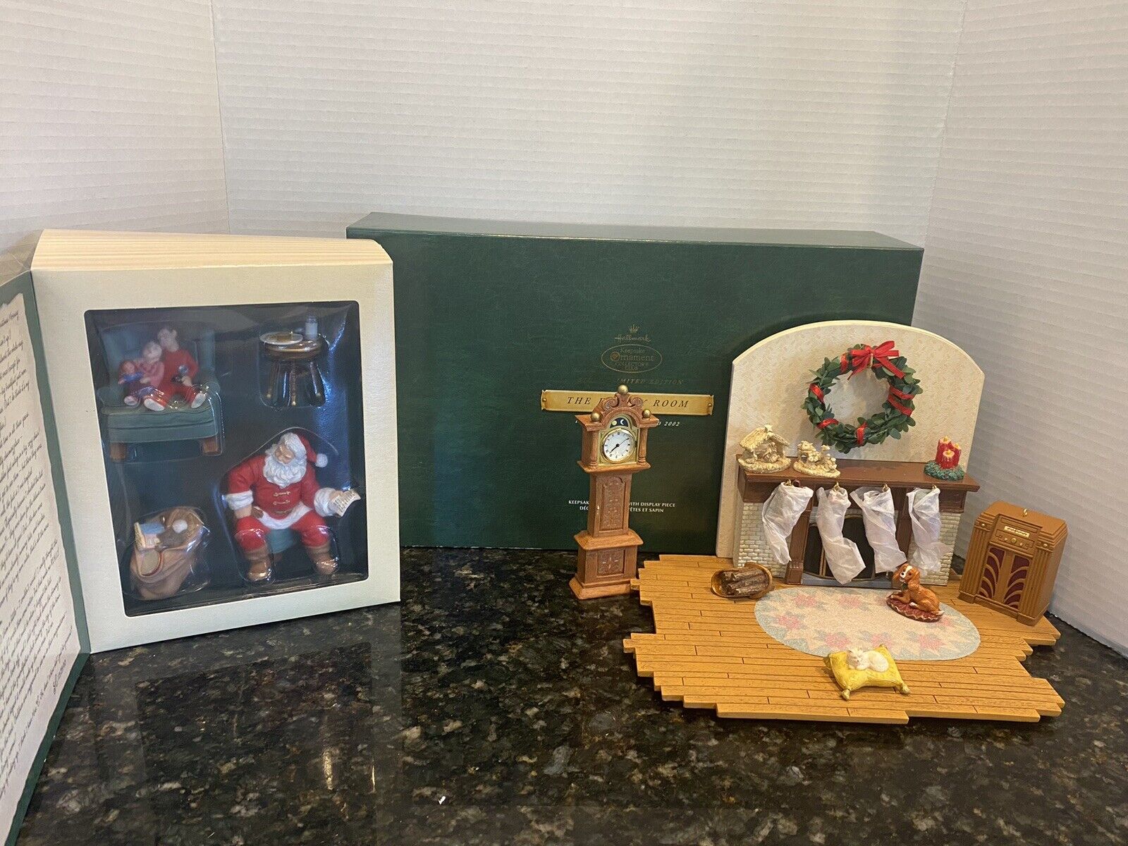 Lot Of 2 Hallmark Keepsake Ornament “The Family Room” & “Santa’s Big Night”