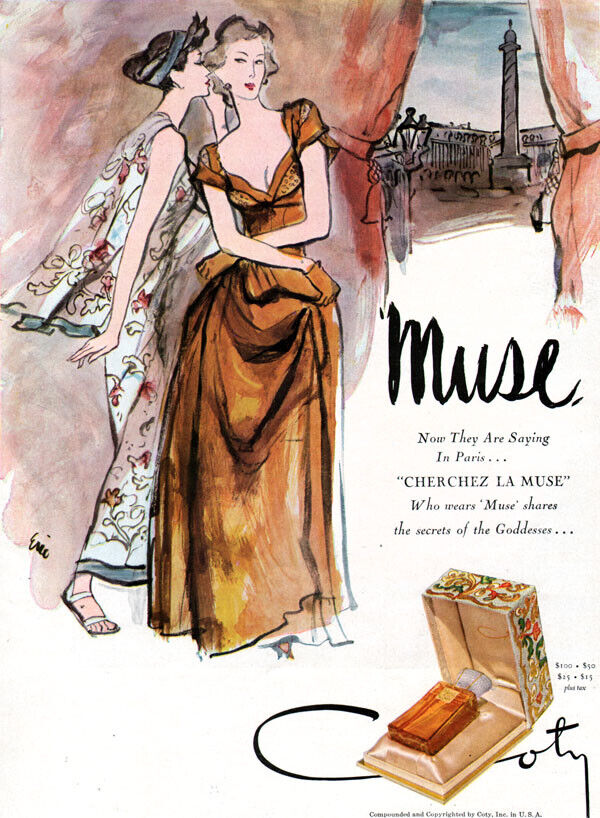 Eric Erickson Coty Cherchez La Muse Perfume Parfum 1947 Magazine Print Ad