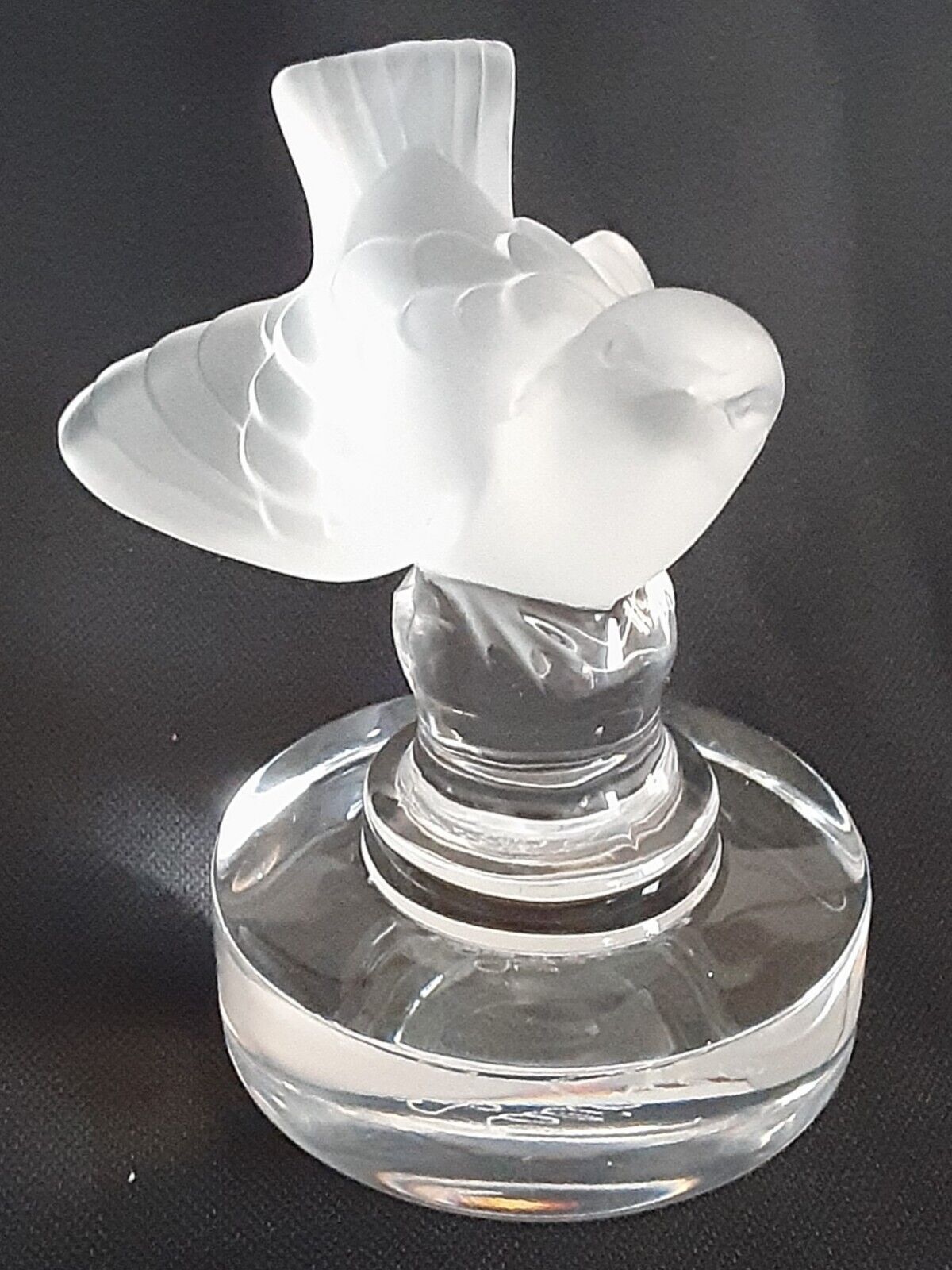 Lalique France Frosted Crystal  Nightingale 2 1/2\