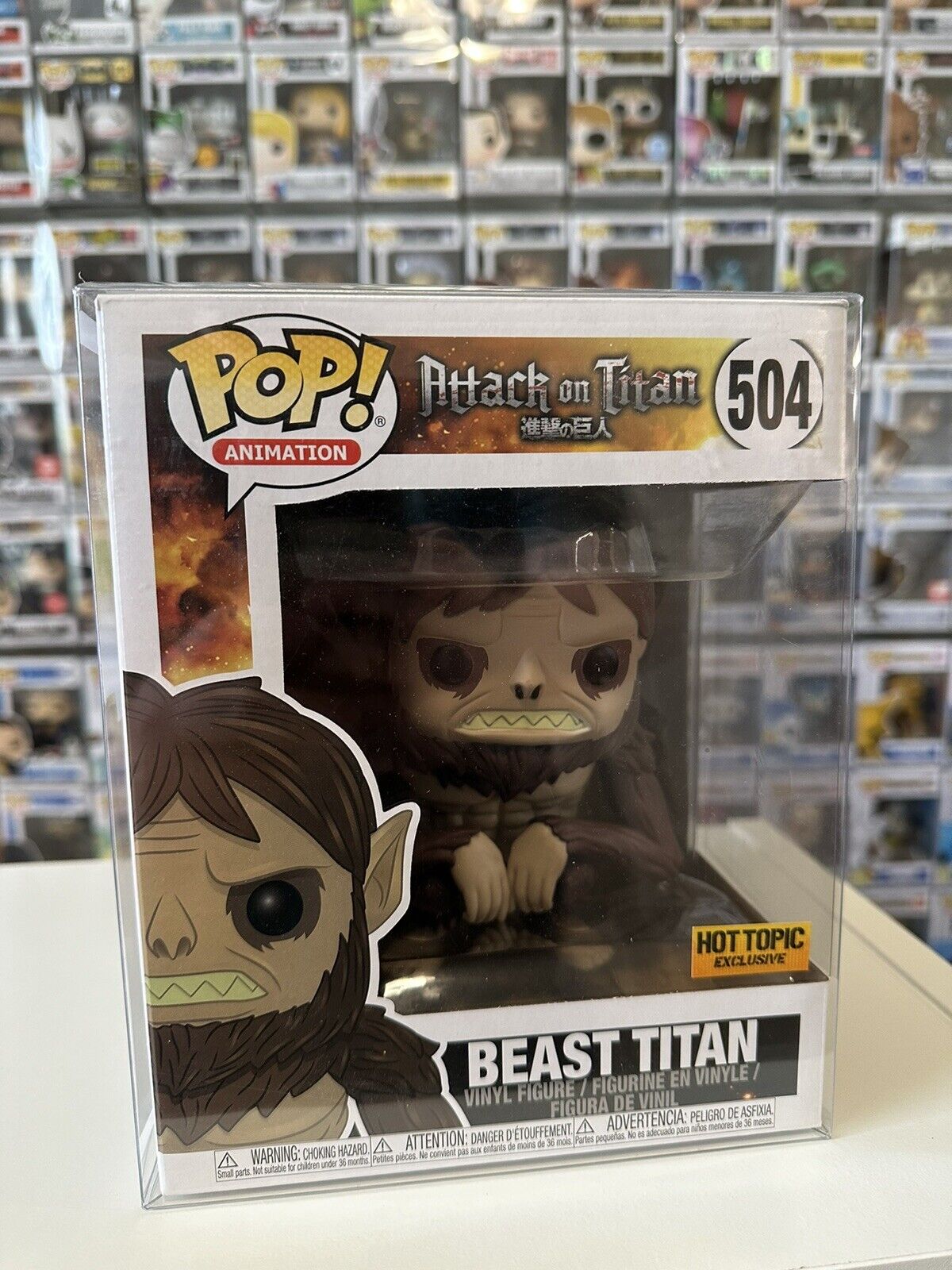 Funko Pop Attack on Titan Beast Titan 504 Figure w/ Protector