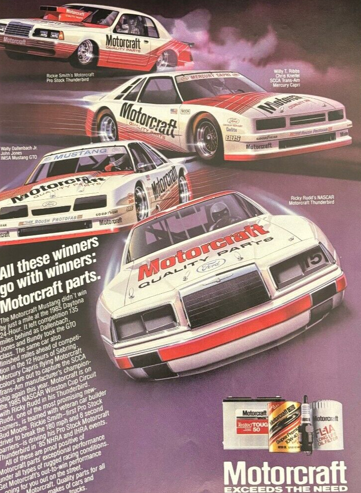 1985 Ford Motorcraft vintage print ad - Exceeds the need