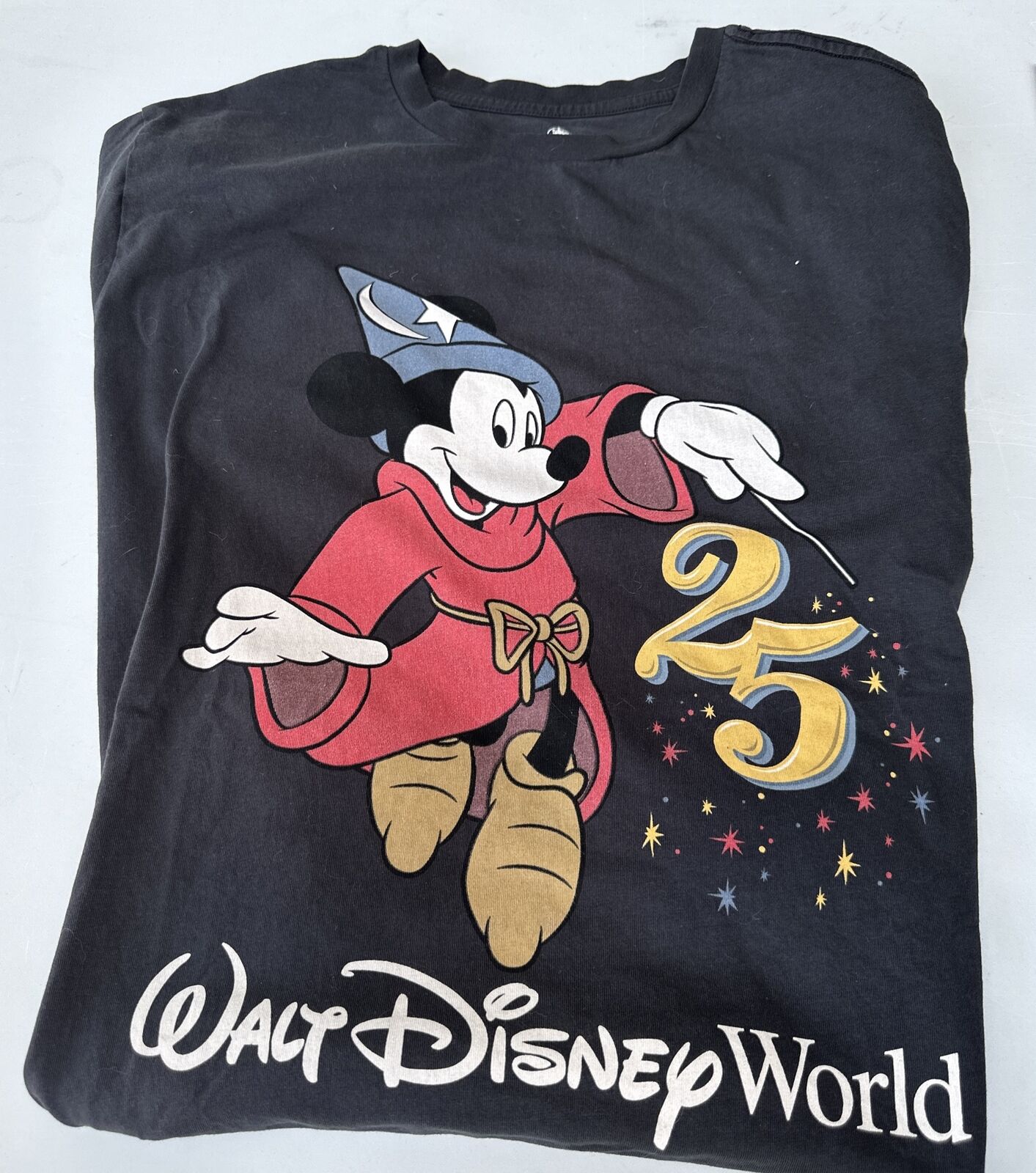 HTf Black Vintage Disney Mickey Mouse 25th Anniversary T-Shirt Adult XL EUC