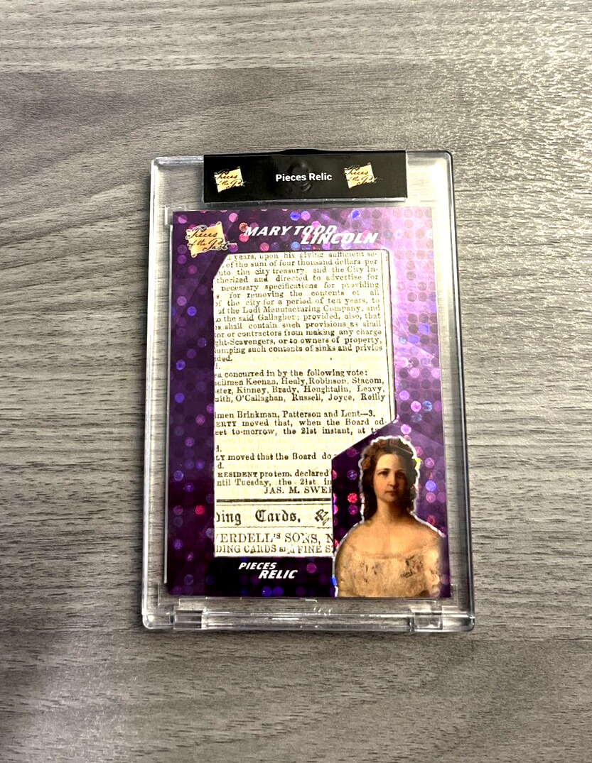 2021 Pieces of the Past MARY TODD LINCOLN Purple Sparkle Newpaper Relic  1 of 1